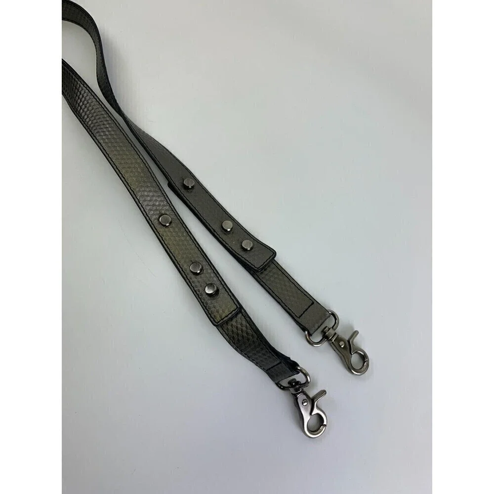 BOGO Zac Posen Satchel Purse Black Leather Fur Stripes Tote Crossbody Strap Snap - Picture 8 of 16